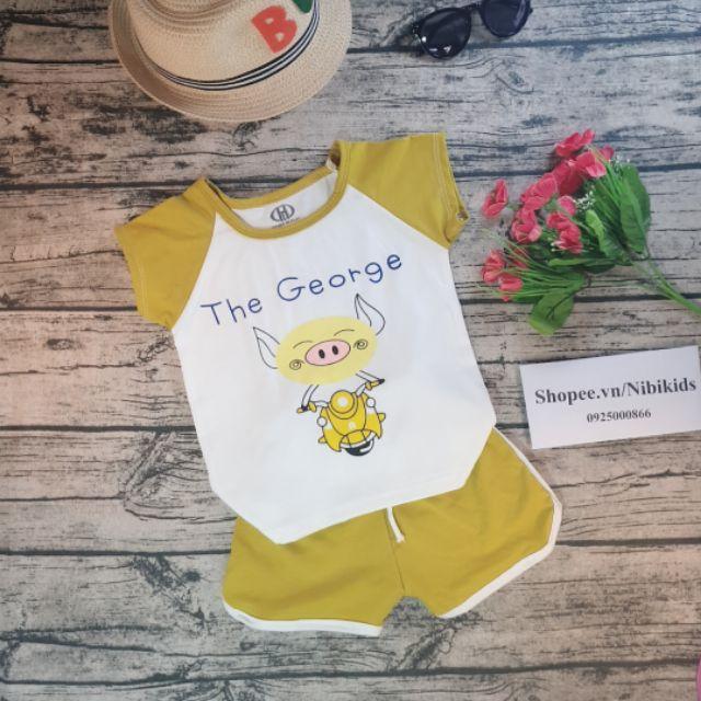 Bộ Cộc Tay Cho Bé in Hình Heo Con M43