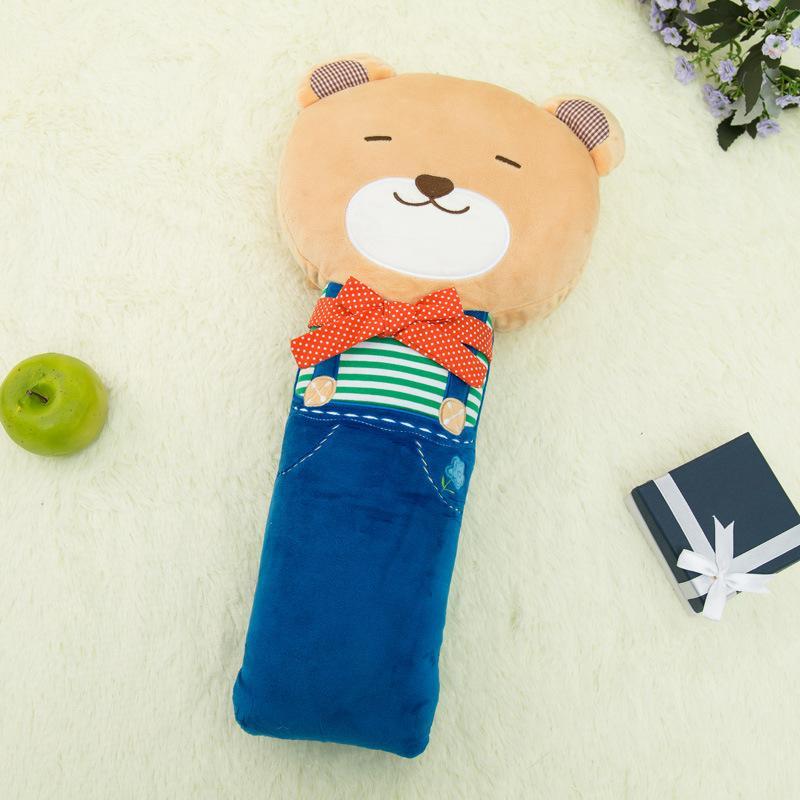 Đảm bảo chất lượng phiên bản Hàn Quốc của dây đai an toàn ô tô Gối ngủ thỏ hồng husky Gối ngủ hoạt hình dễ thương dành cho trẻ em trên ô tô