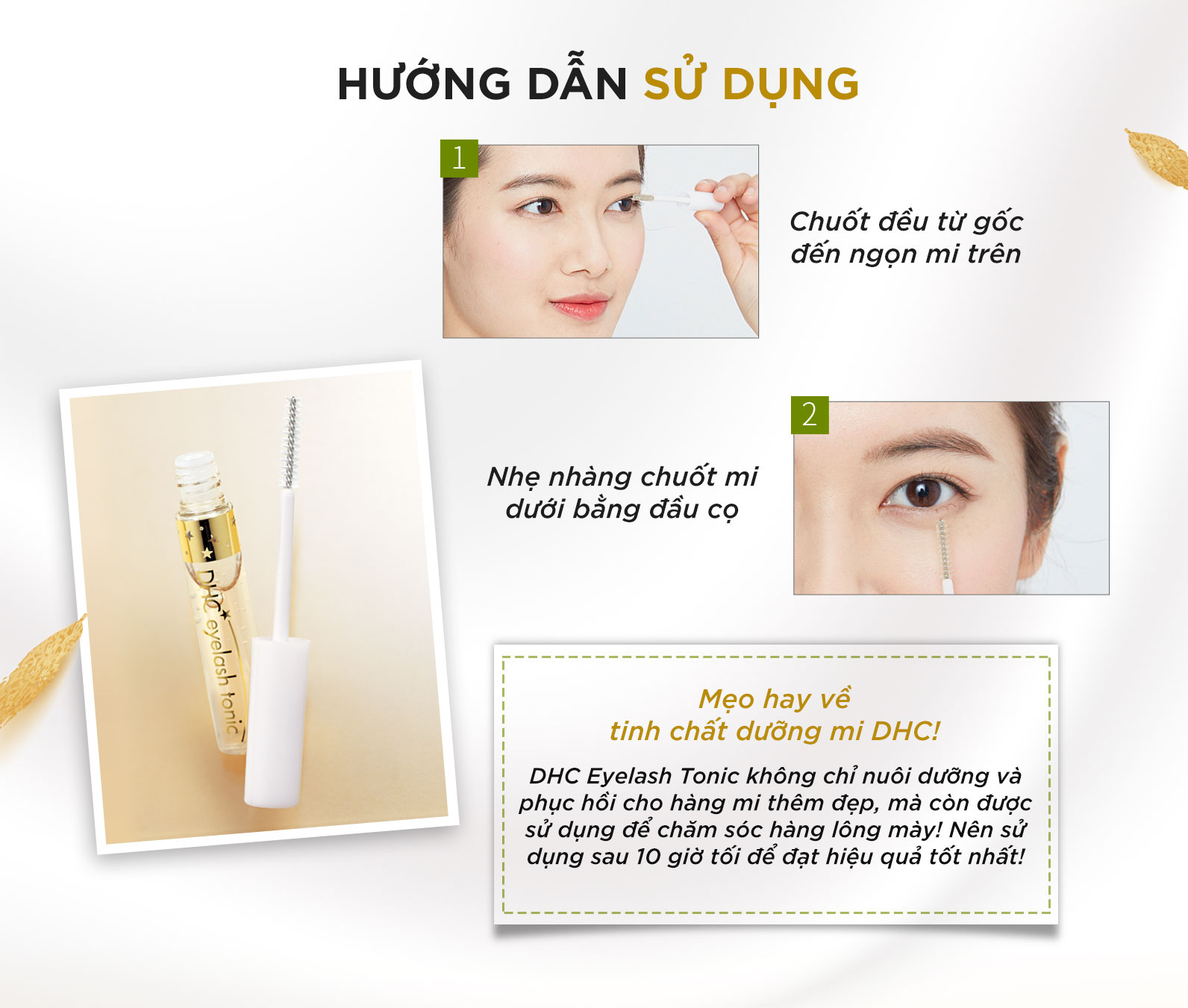 Dưỡng mi DHC Eyelash Tonic hỗ trợ kích thích mọc mi, làm dày, dài và chắc khỏe  lông mi - chiết xuất 100% từ thiên nhiên - OZ Slim Store