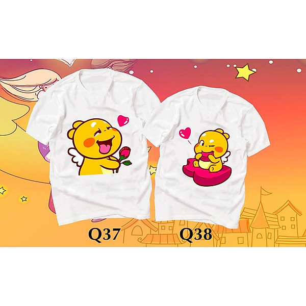 Áo thun trắng cặp đôi nam nữ Rồng lai ong, Áo thun trắng trẻ trung năng động Unisex Nam Nữ
