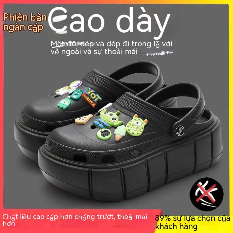 Giày dép lỗ thời trang dày theo mùa hè phụ nữ mặc mặc cao cấp hàng loạt beach half pack dép