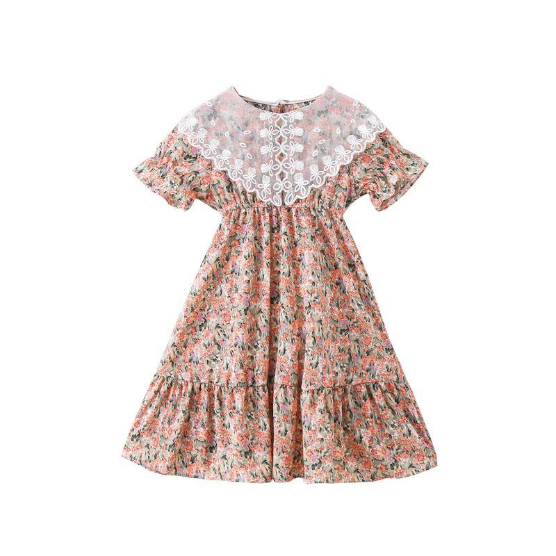 DONGSHOP HOT Cô gái ăn mặc mùa hè trang phục mùa hè 2022 tây váy công chúa cô gái hoa đầm đầm chiffon váy mùa hè