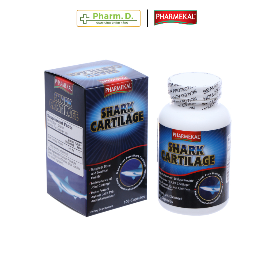 Viên Uống Giảm Đau, Hỗ Trợ Phục Hồi Cấu Trúc Sụn Khớp PHARMEKAL Shark Cartilage Sụn Cá Mập (60 Viên)