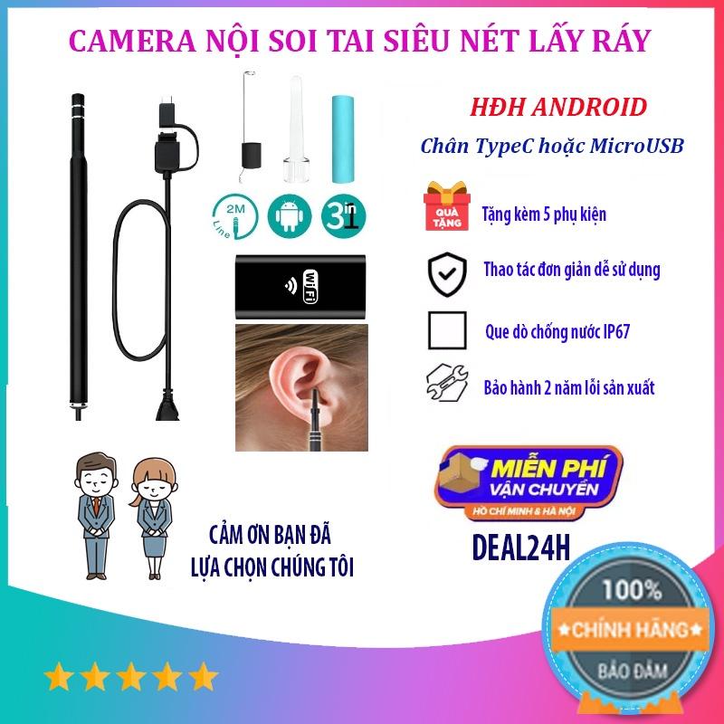 Camera Nội Soi Tai Lấy Ráy Tai Siêu Nét Tại Nhà - Chống nước chuẩn IP67, Dễ Sử Dụng