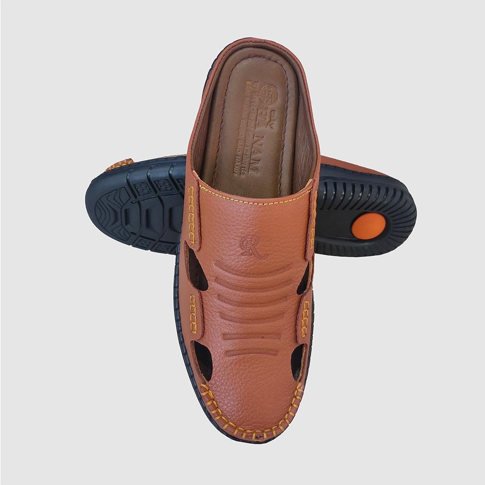 Dép Bít Mũi Nam HÀ NAM Da Bò Thật Cao Cấp GSB20118c