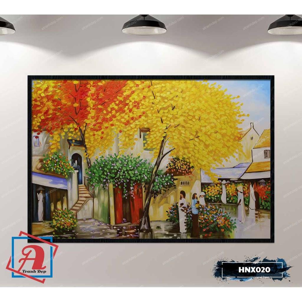Tranh treo tường in lụa phong cảnh Hà Nội - HNX020