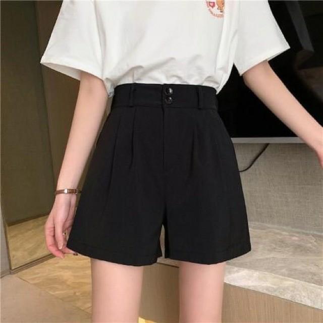 quần short nữ cạp siêu cao 2 khuy màu tím chất tuyết mưa