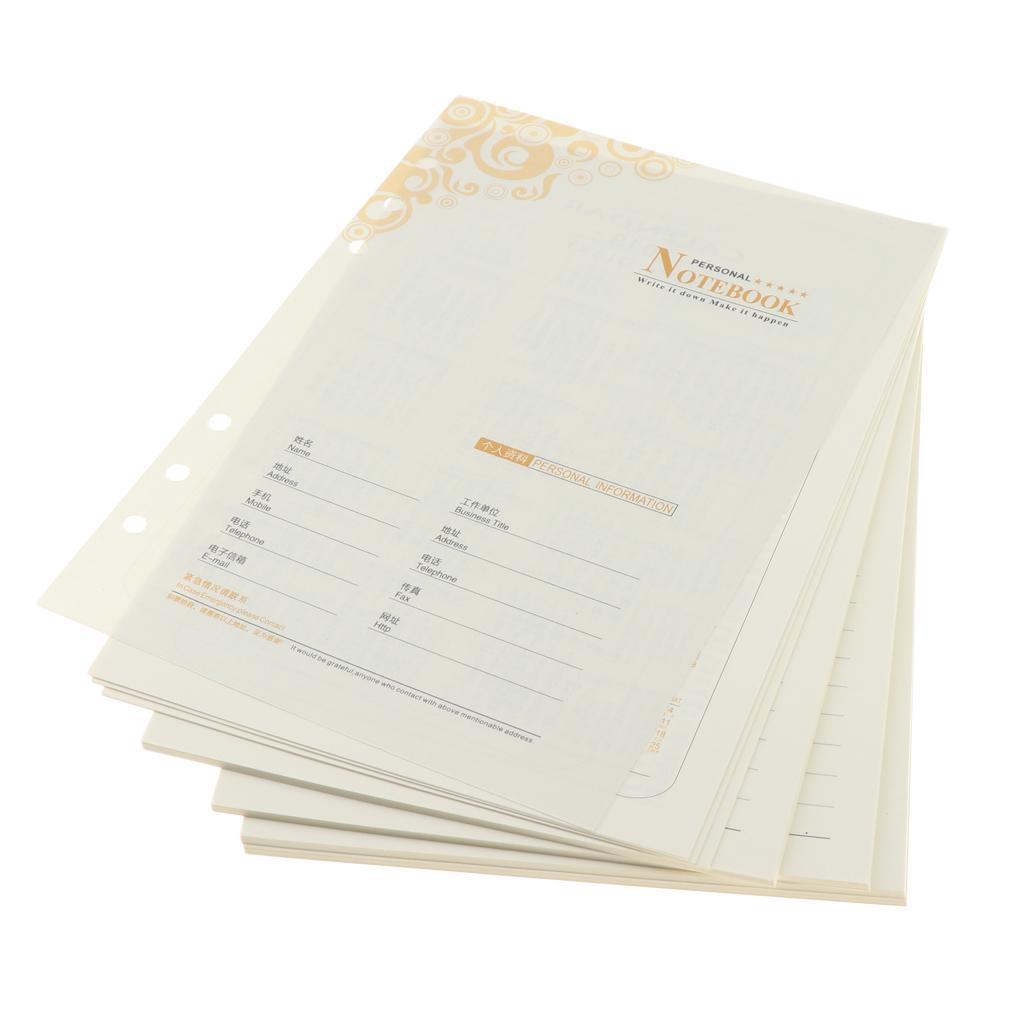 A5 Notebook Filler Paper Refillable Pages for Binder Planner 6 Holes