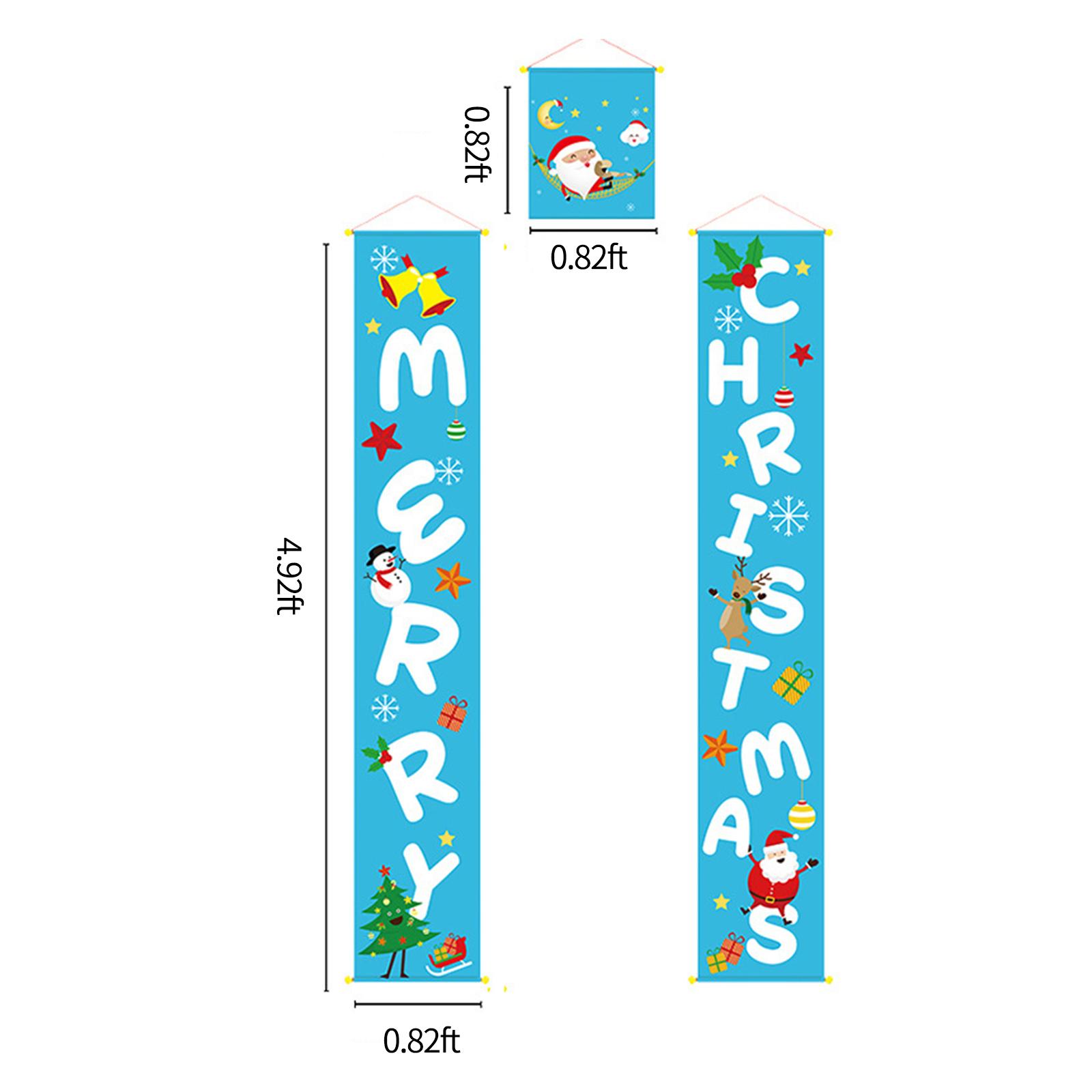 3PCS Christmas Porch Sign Merry Christmas Hanging Banner Welcome Christmas Front Door Banner Xmas Hanging Sign Decor
