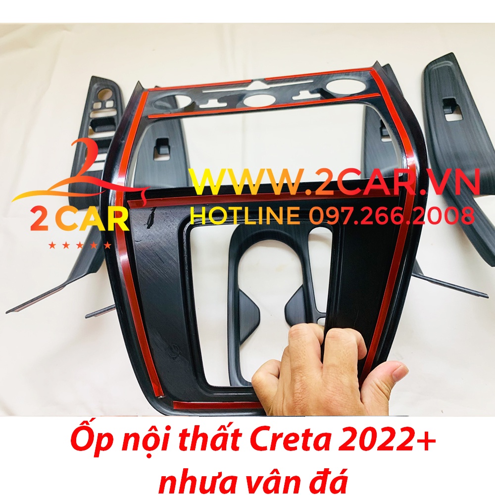 Ốp nội thất xe Huyndai Creta 2022, 2023 Hàng nhựa vân Đá cao cấp