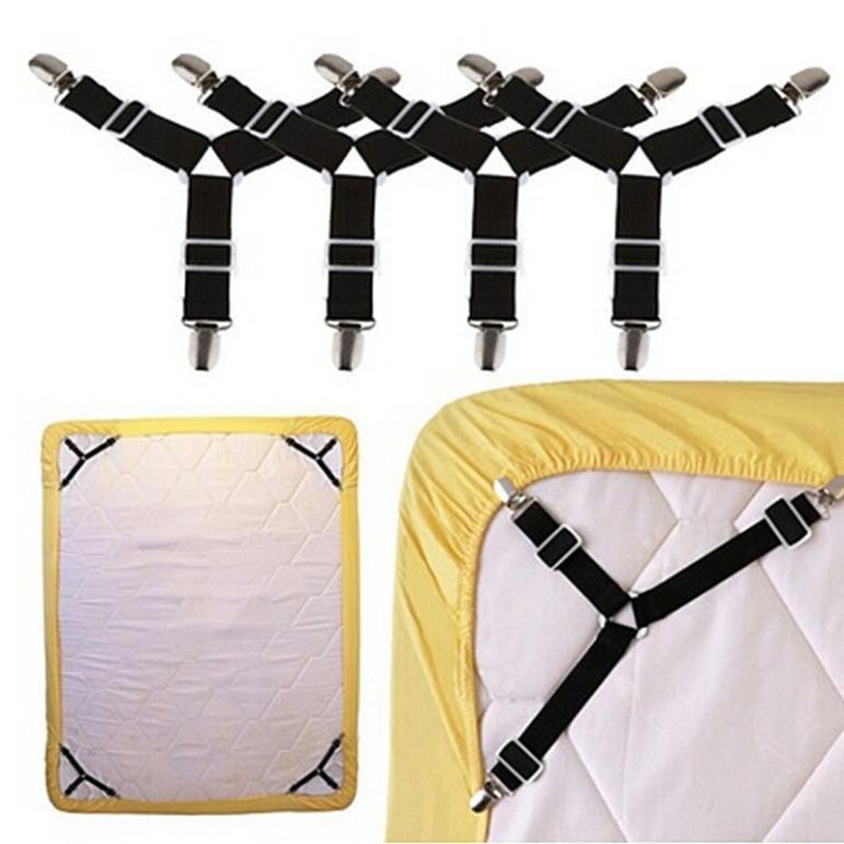 Bộ 4 dây nẹp cố định ga giường - Kẹp cố định drap giường