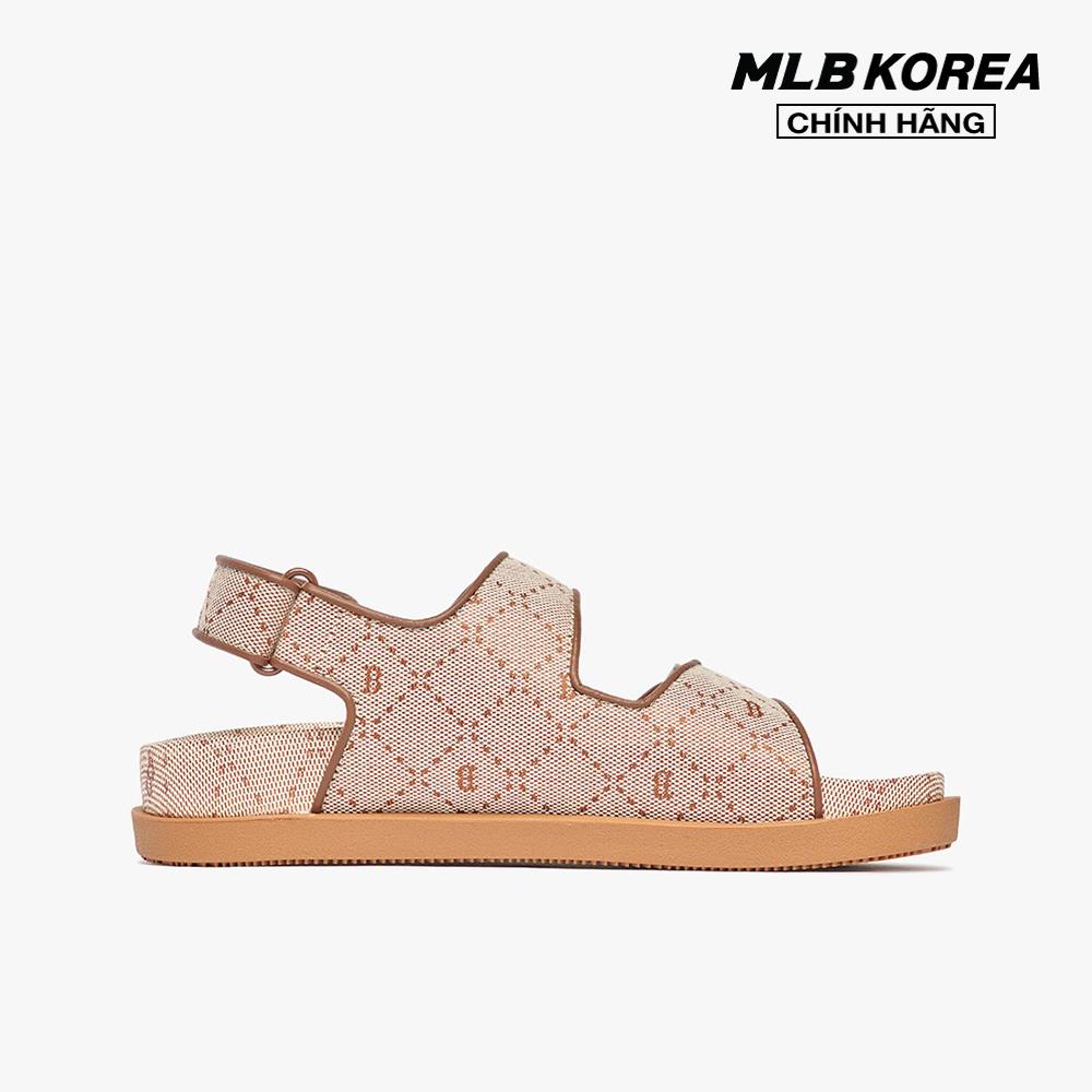 MLB - Giày sandals unisex đế thấp quai ngang Jacquard Diamond Monogram 3ASDCSJ33-43BGS