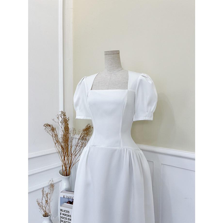 BBSTORE'S Đầm Xòe Tay Phồng Cổ Vuông Dự Tiệc - D1196