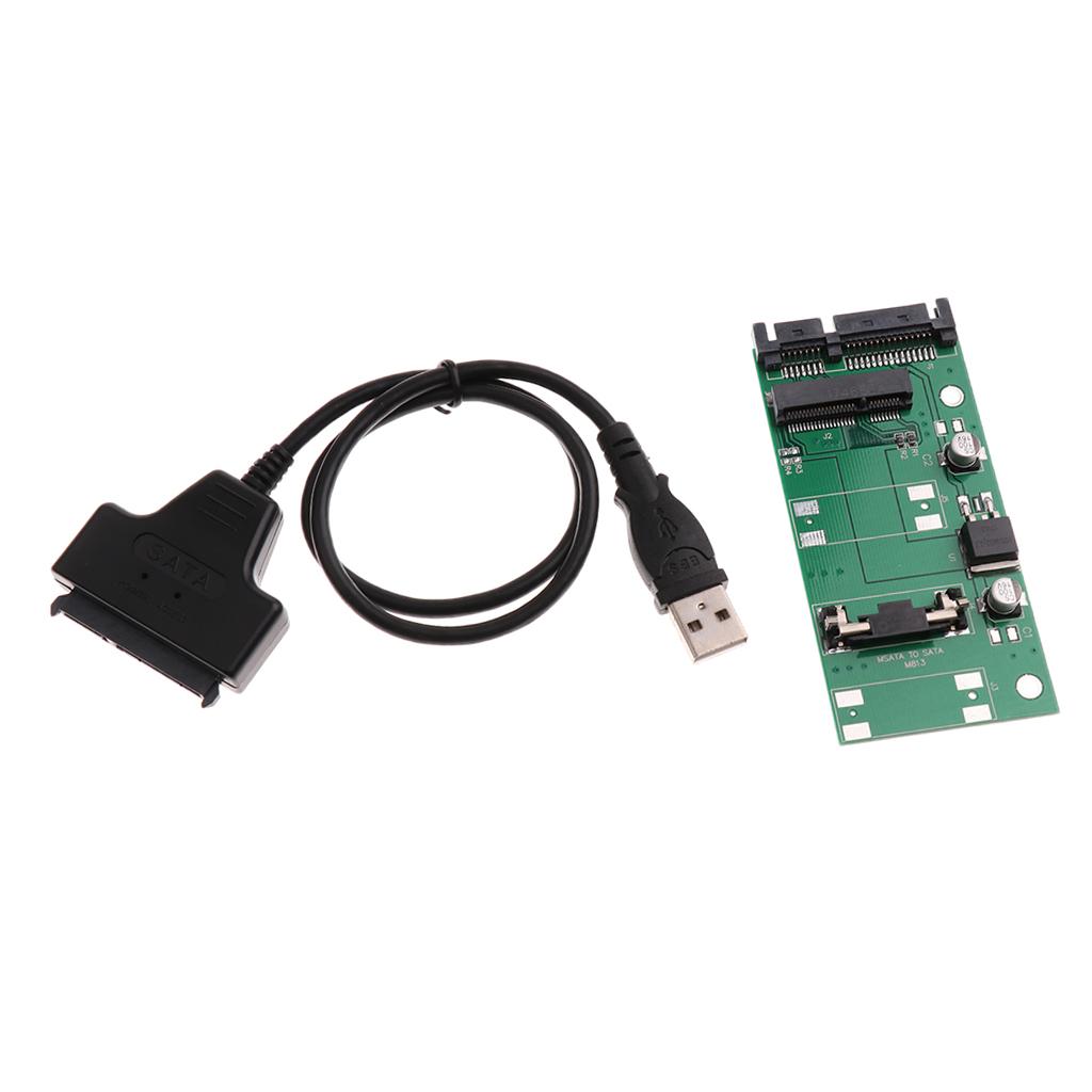 USB to mSATA Adapter, mSATA to SATA 2.5'' Adapter Card Cable, Support 50mm Mini SATA SSD