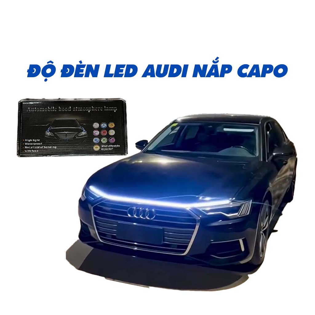 Dây đèn led chạy đuổi dán nắp capo chơi đèn xe đơn giản và phong cách