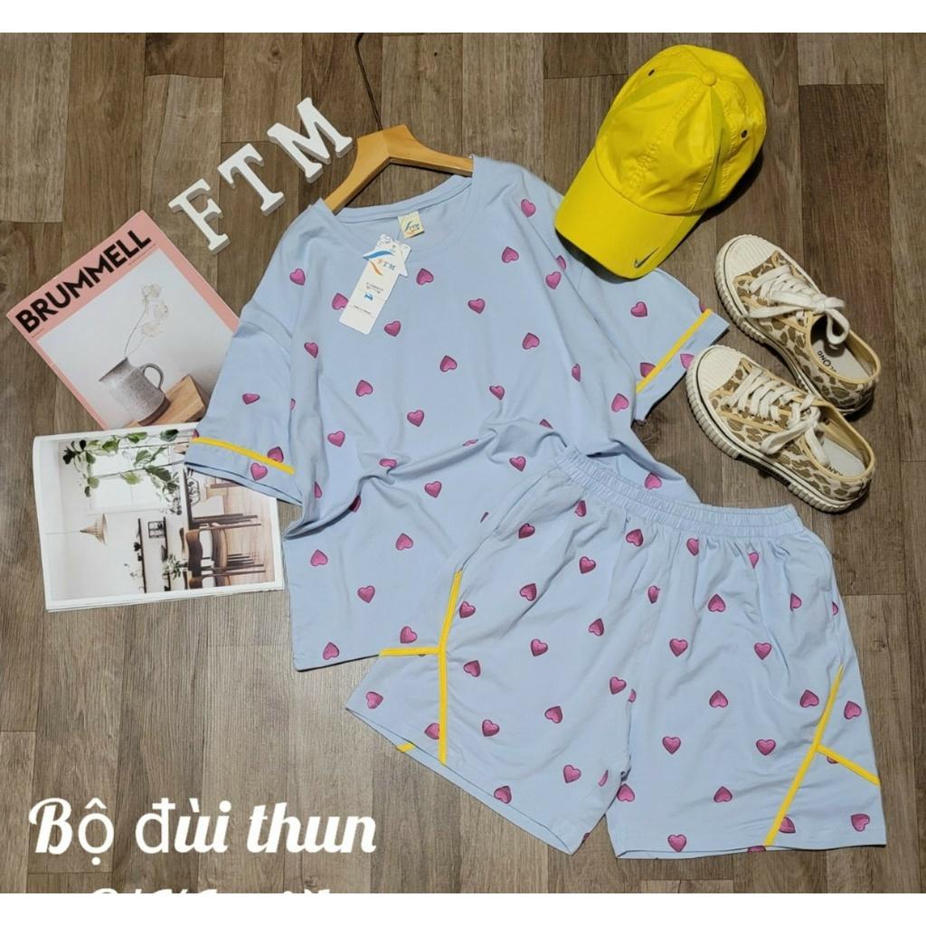 Đồ bộ bé gái, Bộ quần áo mùa hè cho bé gái lớn từ 40-60kg chất cotton mềm mịn mát