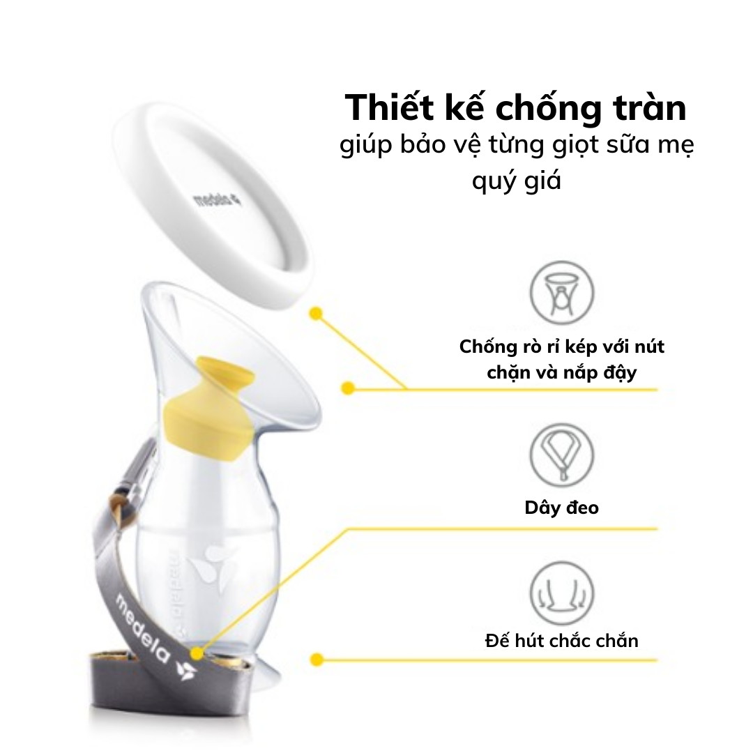 Cốc hứng sữa Silicon Medela | Hứng sữa rảnh tay