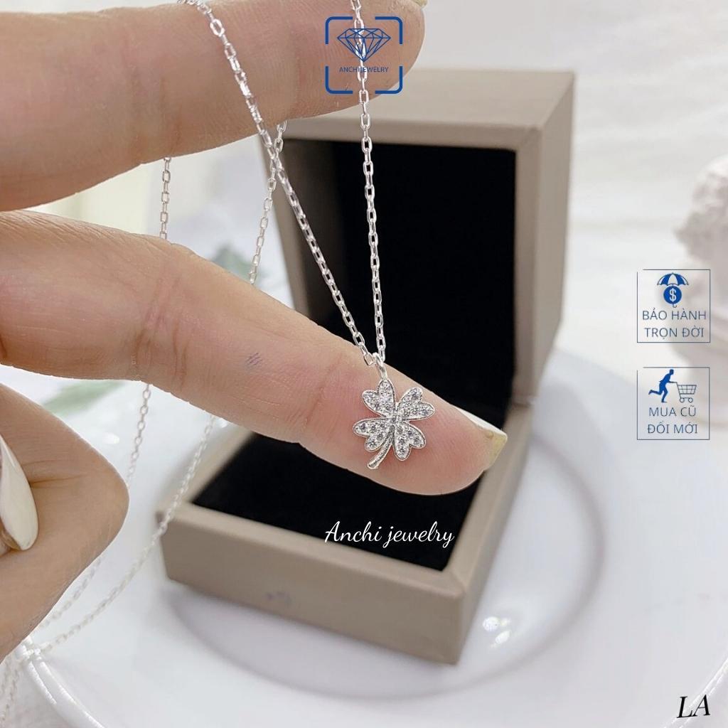 Dây chuyền nữ cỏ 4 lá nữ bạc nguyên chất đeo không đen - Anchi jewelry, quà 8 3
