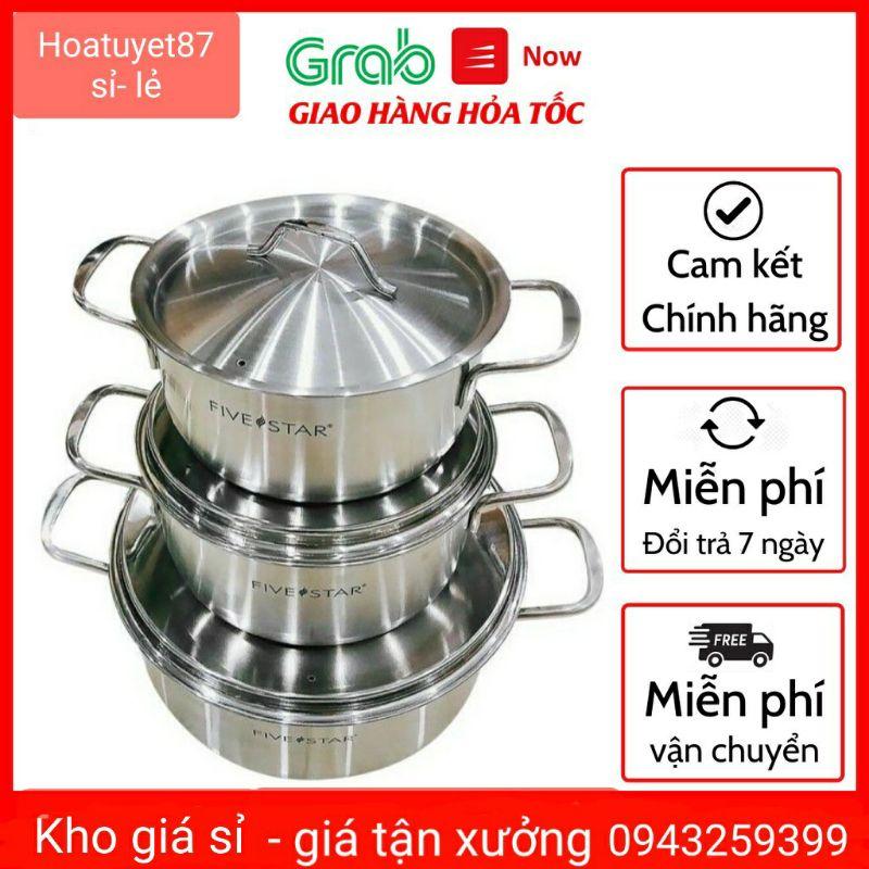 Bộ 3 nồi inox 3 đáy cao cấp Five Star