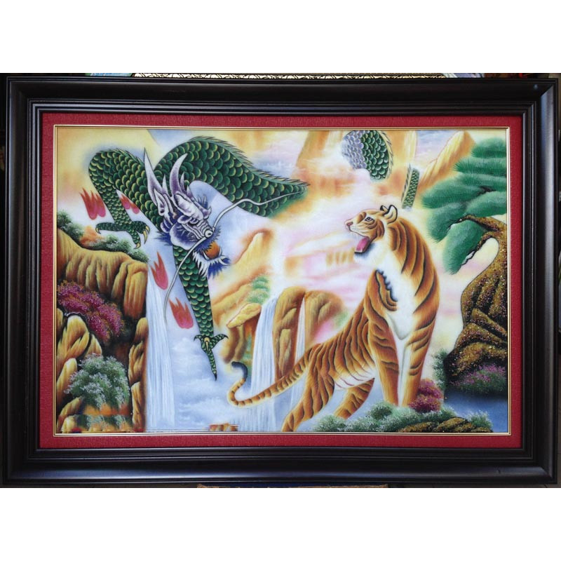 Tranh đá quý , Long hổ tương phùng - TD097