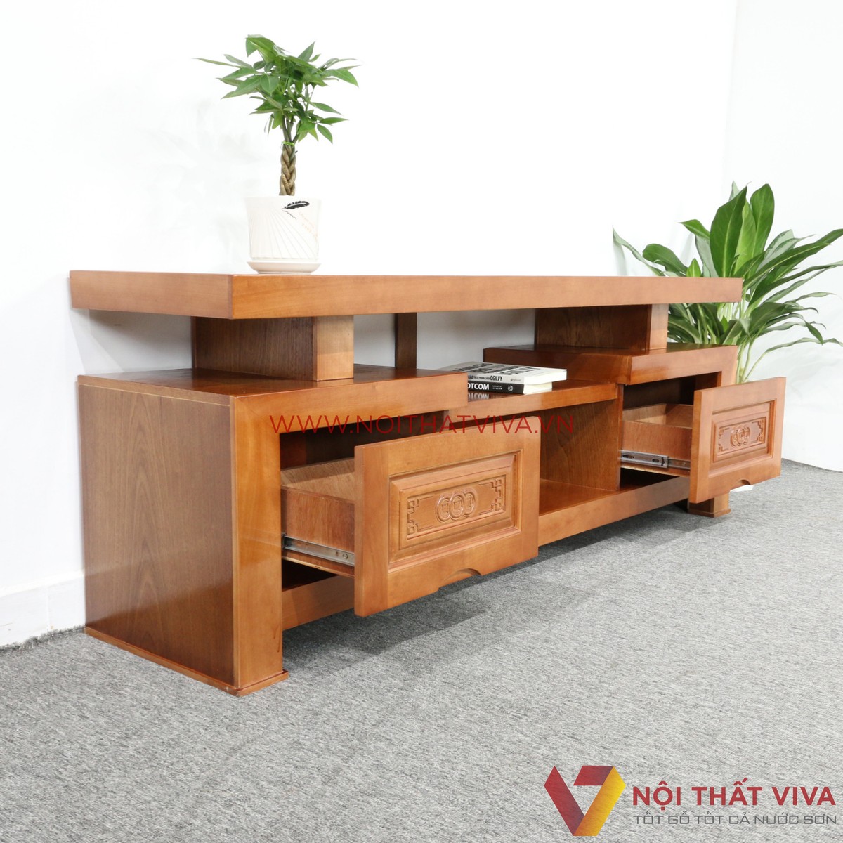 Kệ Tivi Gỗ Xoan Đào Kiểu Nhật Đẹp Giá Rẻ