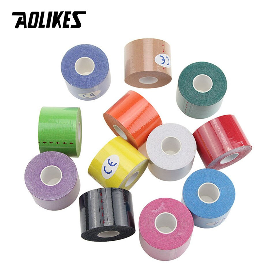 Băng dán cơ thể thao Kinesiology Tape 5cm*5m cao cấp Muscle bandage sticker AOLIKES YE-MT002 - Hàng Chính Hãng