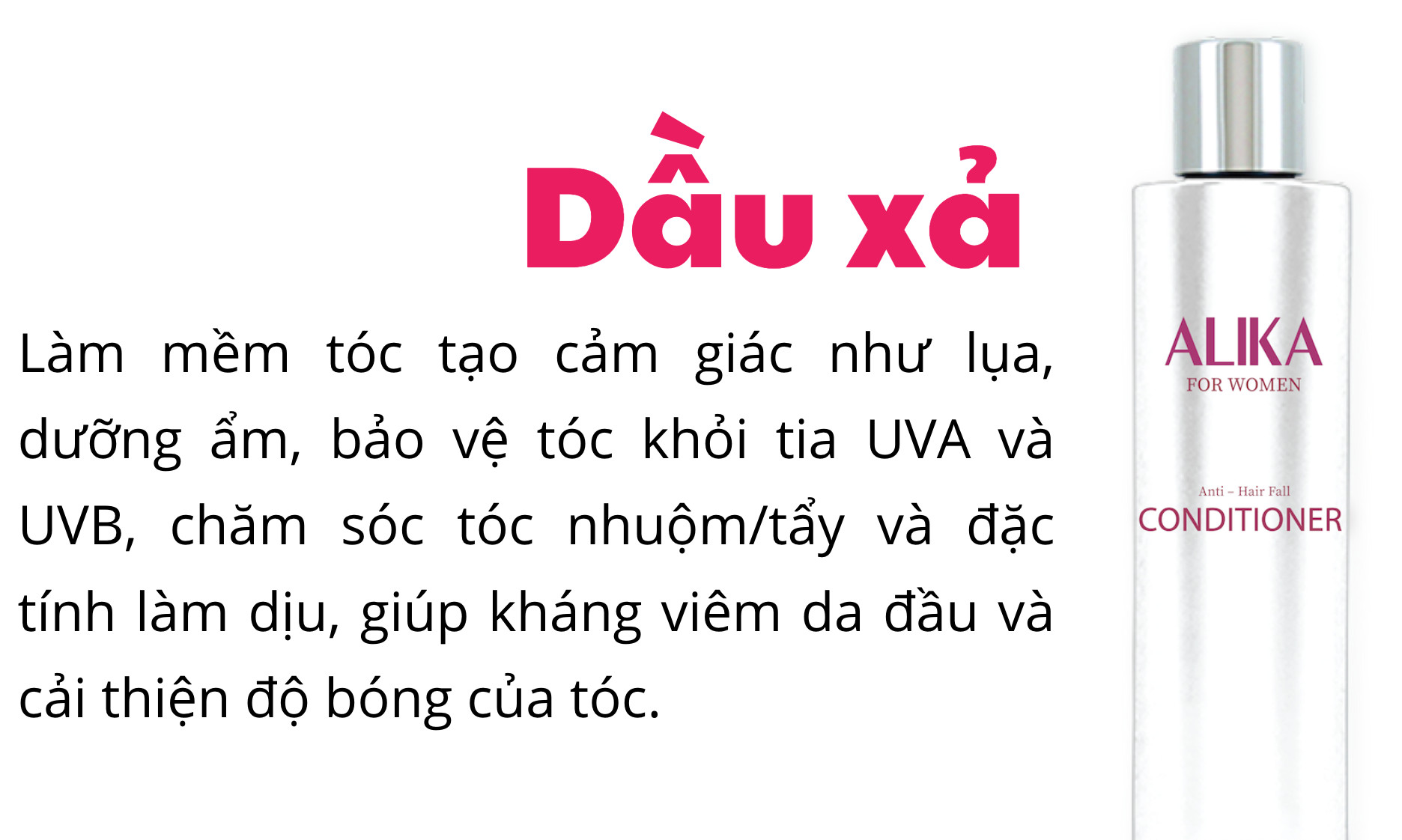 Dầu Xả Alika for women - Hỗ Trợ Mọc Tóc, Giảm Gãy Rụng Cho Nữ - chai 300ml