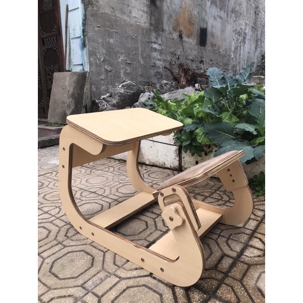 Ghế chống gù, ghế quỳ plywood, knee Chair, ghế công thái học kiểu Nhật