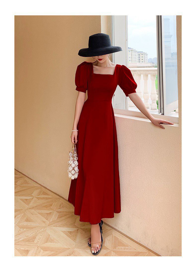 Đầm Maxi Dự Tiệc Tay Phồng Có 3 Màu Xanh, Đỏ, Đen Đủ Size M-L-XL-XXL (có ảnh+video