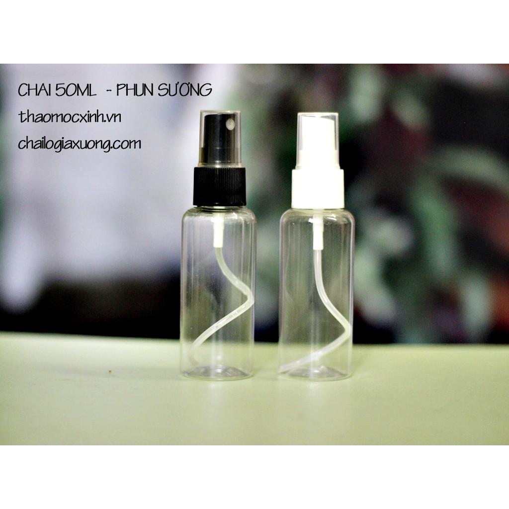 CHAI NHỰA 50ML CHAI NHỰA 50ML NẮP BẬT / CHAI 50ML XỊT PHUN SƯƠNG / CHAI 50ML VÒI KHÓA / CHAI 50ML NHẤN GIỌT