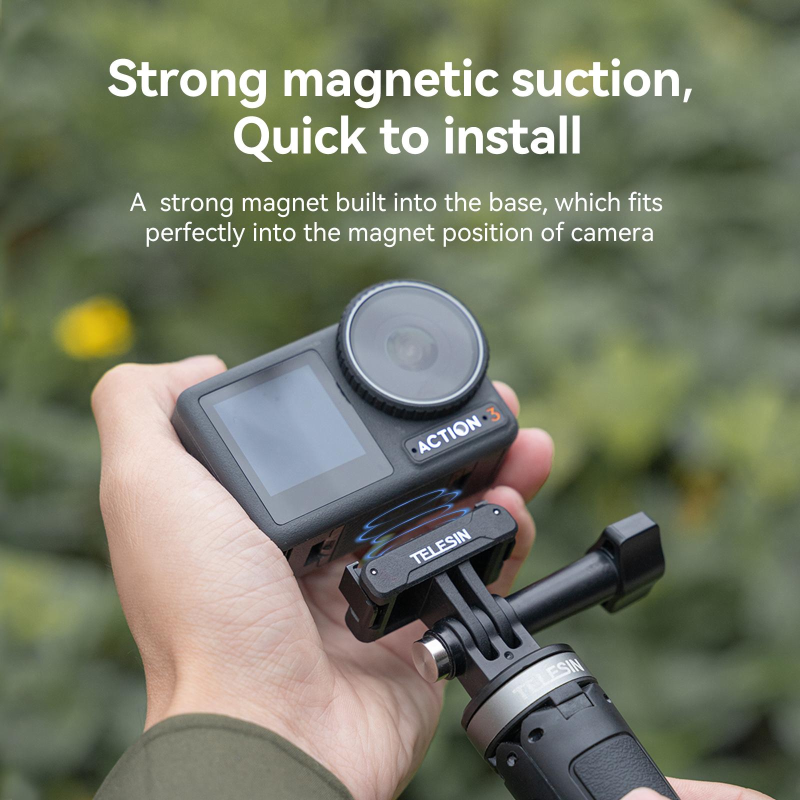 Telesin từ tính hai phụ kiện camera hành động của bộ điều hợp móng cho DJI OSMO Action 3