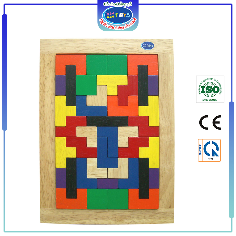 Đồ chơi gỗ Bộ xếp gạch nhỏ | Winwintoys 67152 | Phát triển tư duy logic và sự sáng tạo | Đạt tiêu chuẩn CE và TCVN