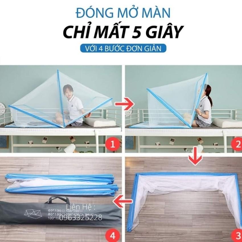 Màn chụp tự bung gấp gọn mẫu mới nhất 2021 Mùng chụp người lớn kiểu xếp Kiều Phi