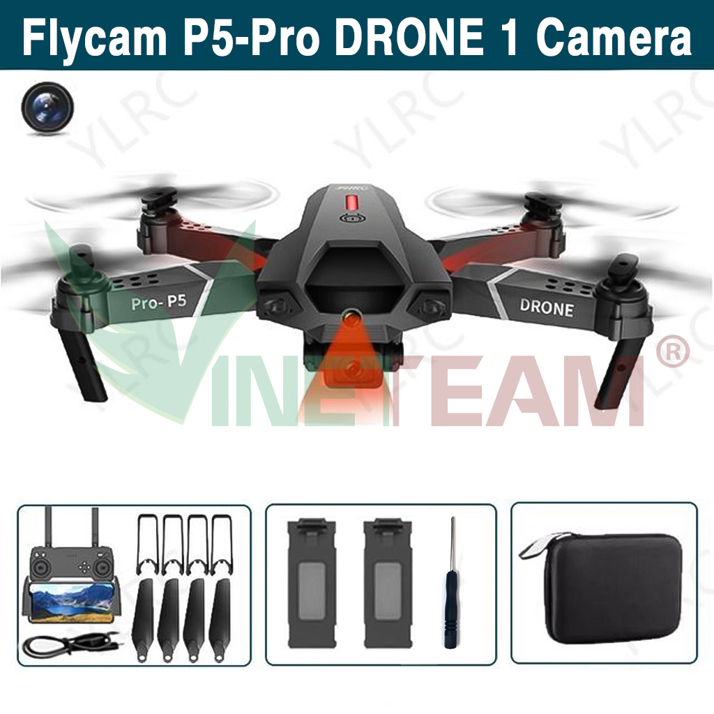 Máy Bay Điều Khiển Từ Xa Vinetteam Flycam P5 PRO Camera Kép Quadcopter UAV Với Bản Nâng Cấp 720P / 1080P / 4K HD FPV E88 Pro GPS WiFi Cảm Biến Chướng Ngại Vật - Hàng Nhập Khẩu