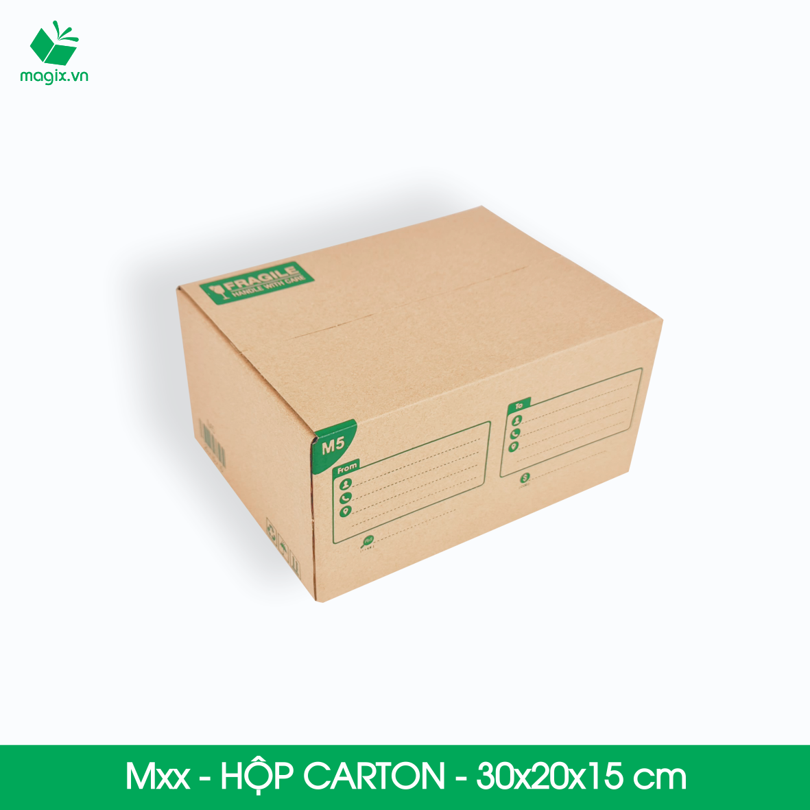 Hộp 30x20x15 cm - Combo 100 thùng hộp carton đóng hàng - tùy chọn chất lượng