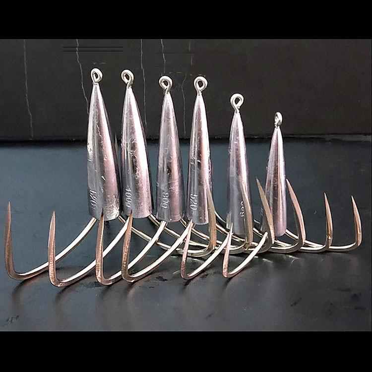Lưỡi câu ba tiêu câu cá không cần dùng mồi, nặng 30g, 40g, 50g, 60g, lưỡi sắc bén LBT
