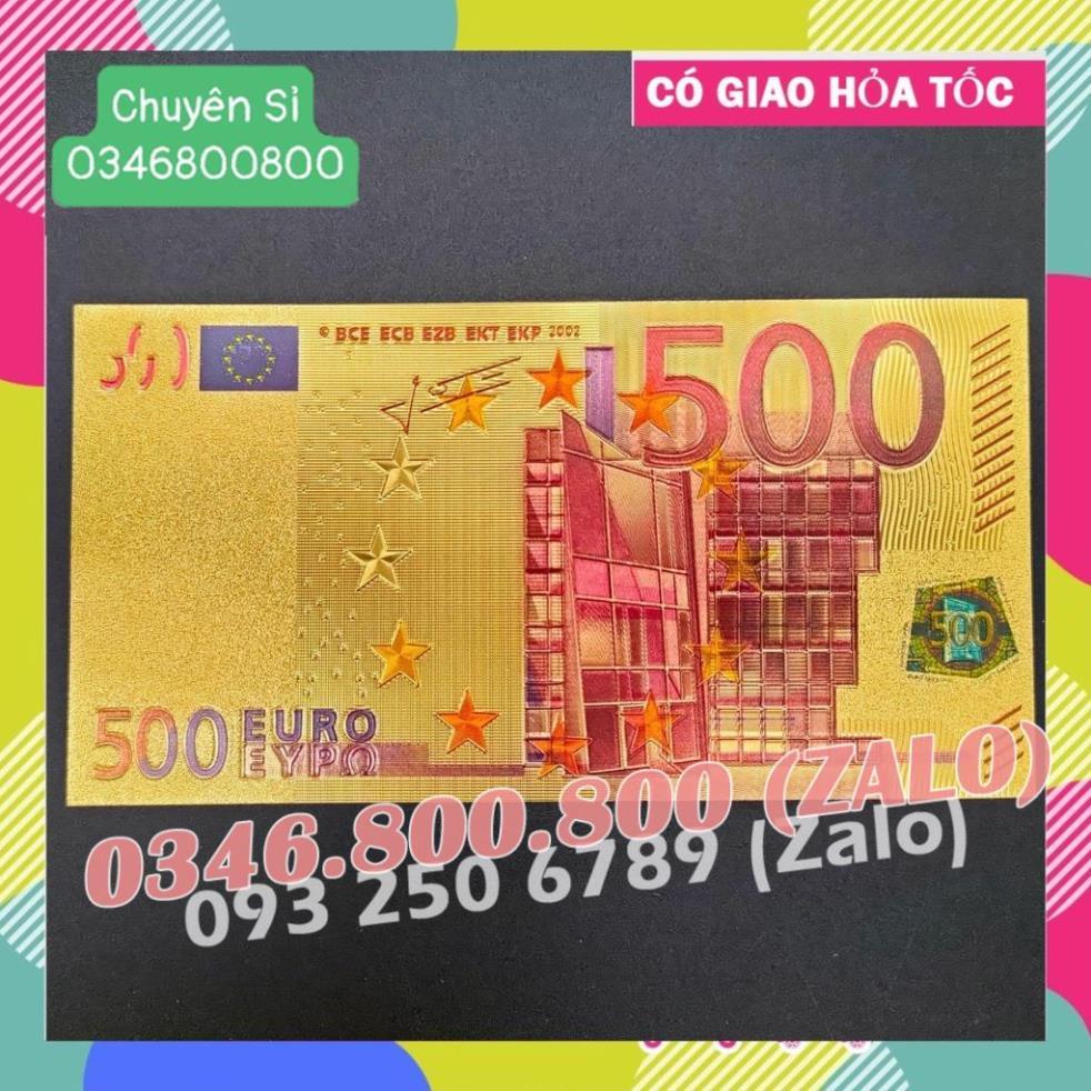 Tờ Tiền Kỉ Niệm 500 EURO Plastic Mạ Vàng Lì Xì Tết May Mắn