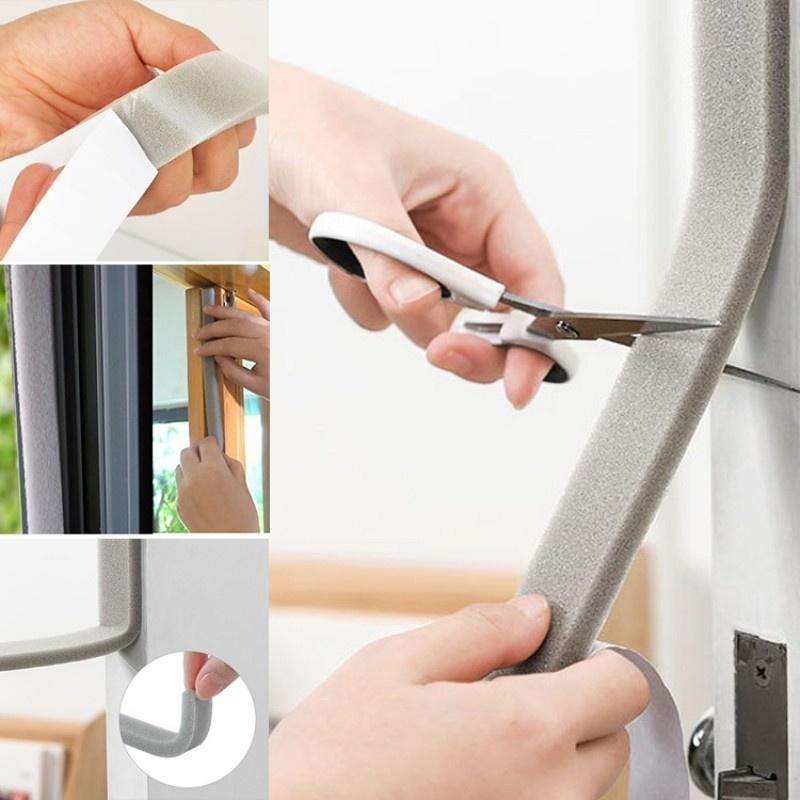 Cuộn Băng Keo Xốp Dán Viền Cửa Sổ Cách Âm Chống Bụi Chống Gió Kích Thước dài 2 mét - Đen