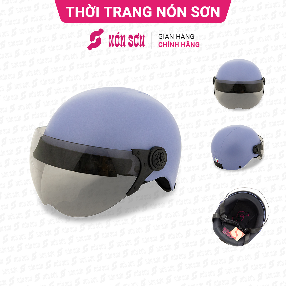 Mũ bảo hiểm nửa đầu có kính NÓN SƠN chính hãng BKT-TM448