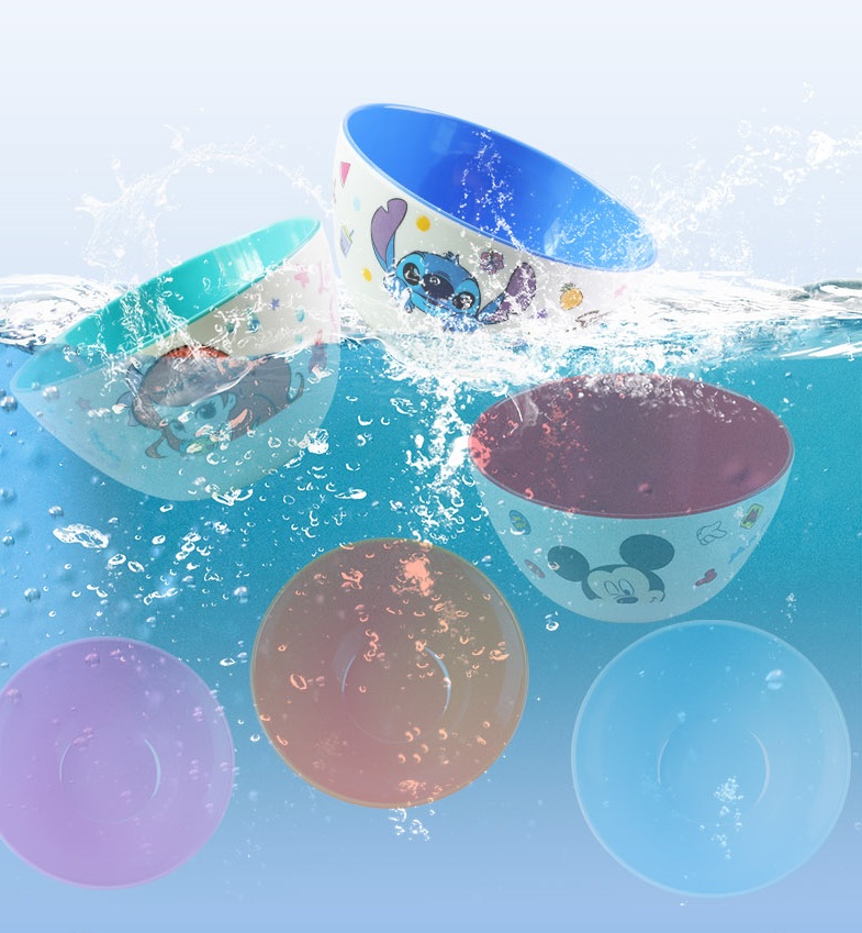 Chén tô tròn ăn dặm Disney nhựa melamine mới 2022 hình Elsa Frozen màu xanh cho bé