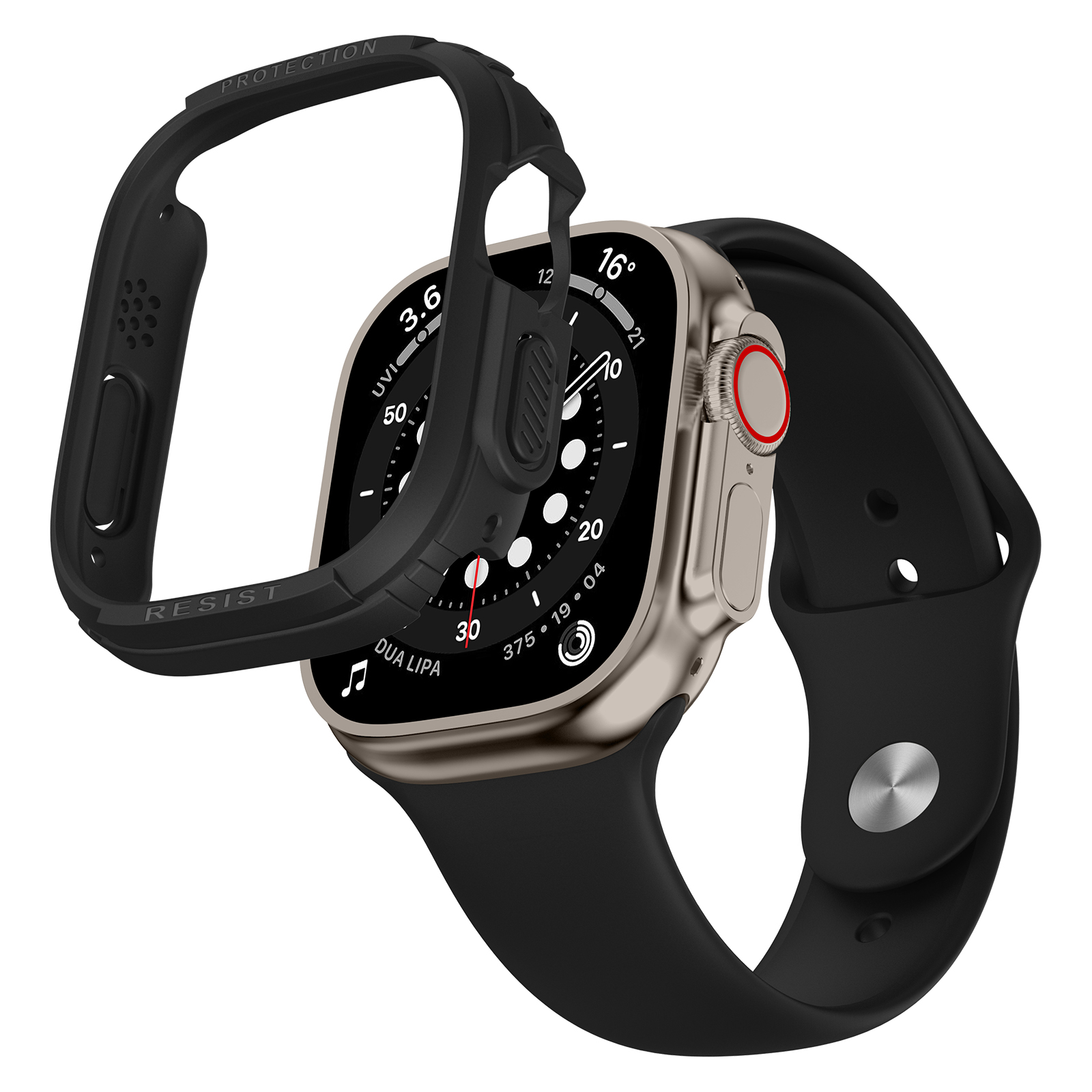 Ốp Case Đen và Trong Suốt cho Apple Watch Ultra / Apple Watch Ultra 2 49mm - Hàng Chính Hãng