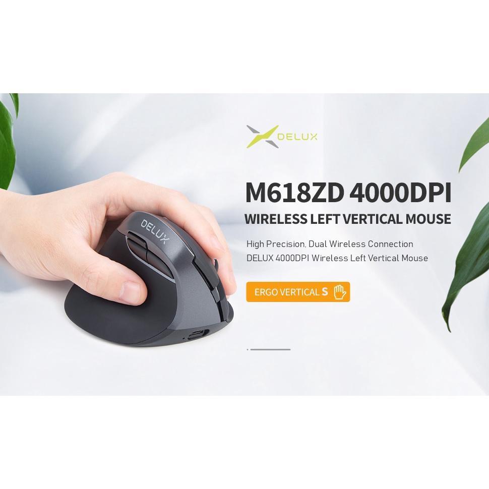 Chuột không dây Delux M618ZD 2.4GHz RGB sạc được phù hợp cho văn phòng