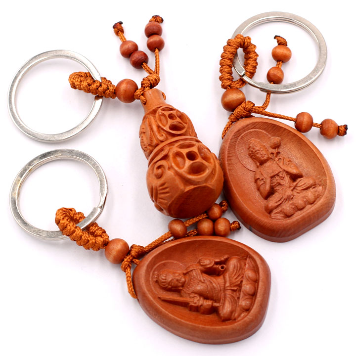 Combo 3 móc khóa Phật Bất Động Minh Vương - Đại Thế Chí - Hồ Lô Kim Tiền - may mắn, bình an