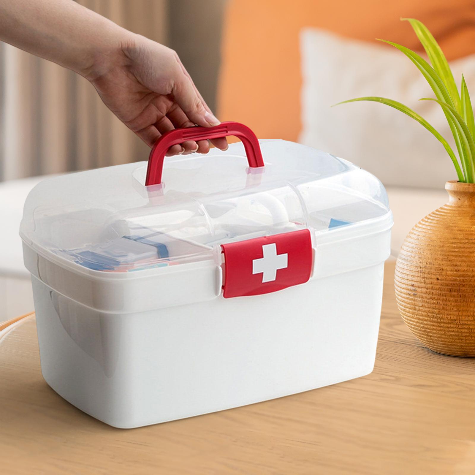First Aid Storage Box Bins Multipurpose Container First Aid Storage Case for Cosmetic