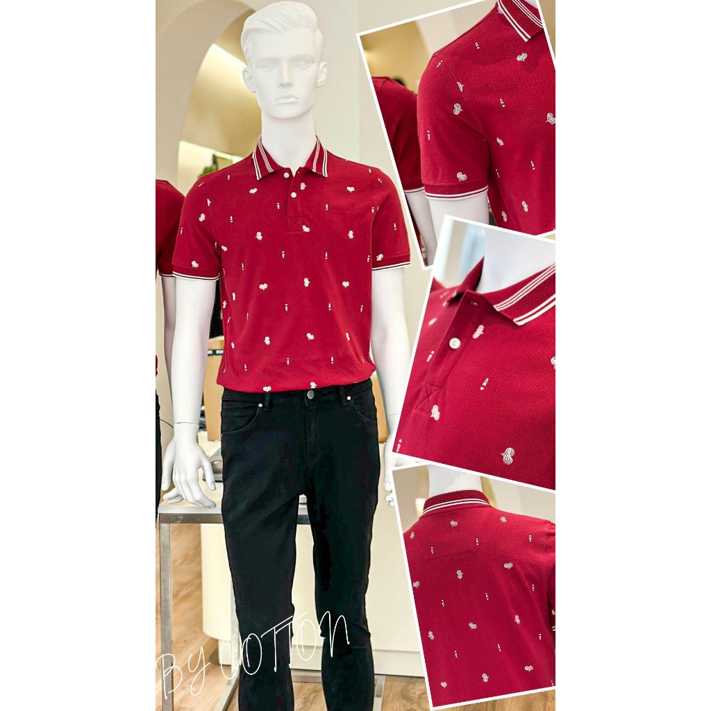 Áo Polo Nam Cao Cấp Có Cổ BY COTTON ACE Icon Printed Red Nam Tính, Thanh Lịch, Sang Trọng, Trẻ Trung