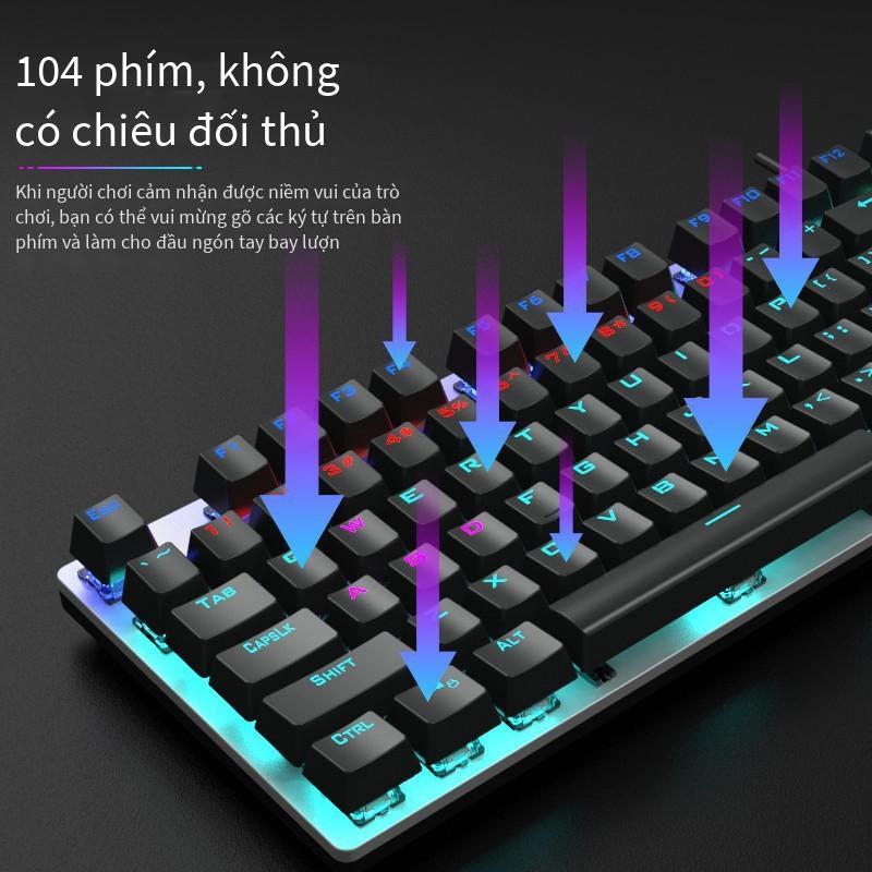 Phong Cách Mới Nhất Tarantula T400 Bộ Bàn Phím Cơ Và Chuột Bề Mặt Kim Loại Điện Trò Chơi Thi Đấu Ăn Thịt Gà Máy Tính Xách Tay Chuột Phím Có Dây