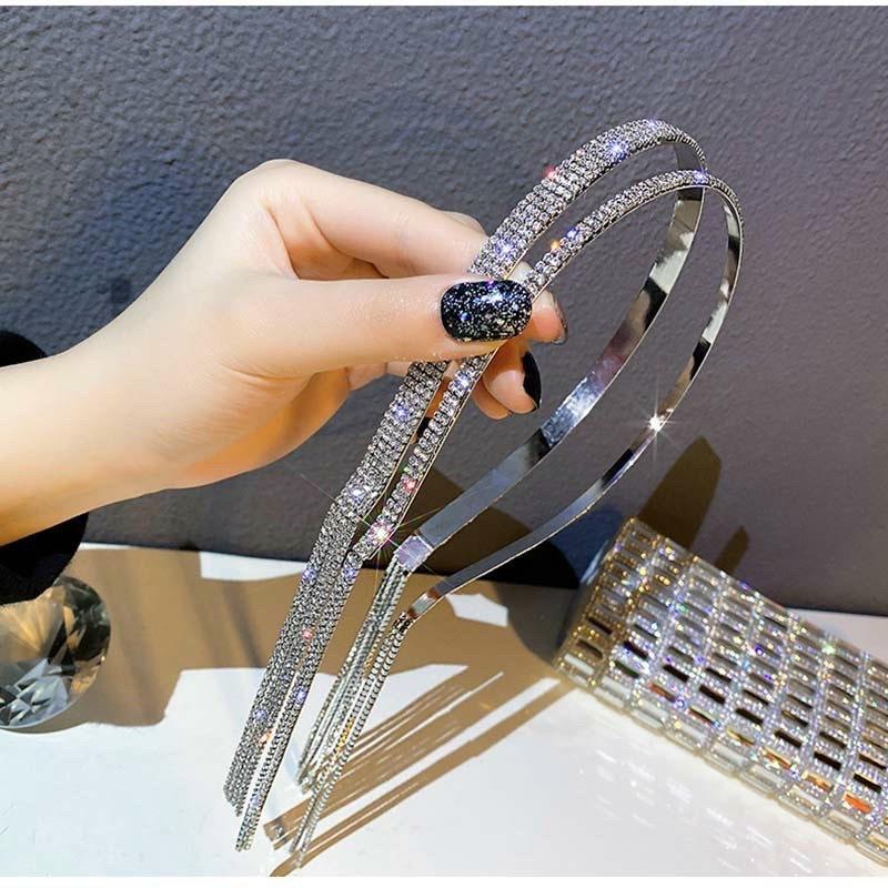 Băng đô kim loại đinh cườm lấp lánh cao cấp BDL111