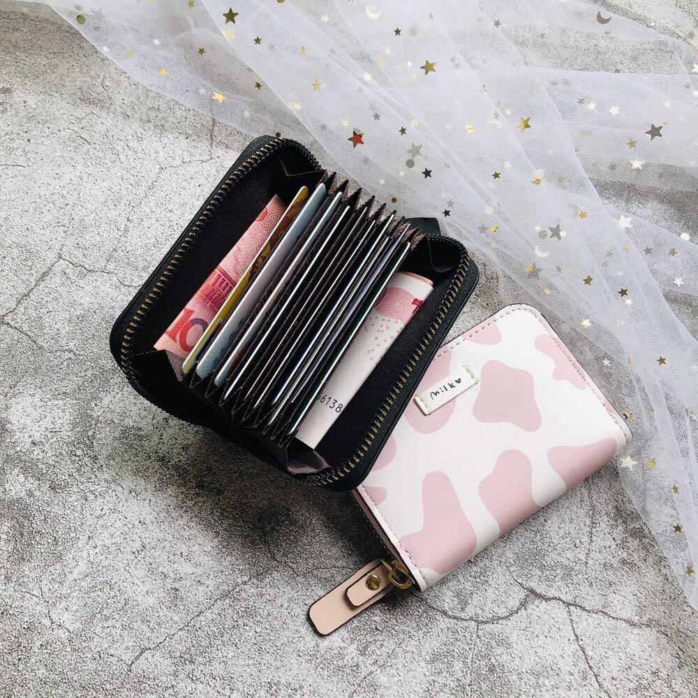 Ví bóp nữ mini bò sữa cute dễ thương giá rẻ nhỏ gọn bỏ túi nhiều ngăn thời trang Hàn Quốc cao cấp đẹp LUKADO VN40