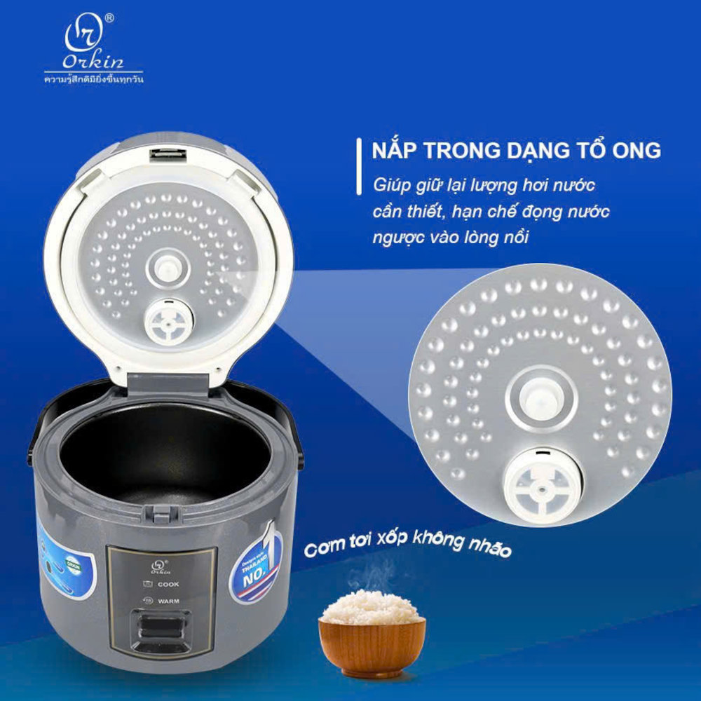 Nồi cơm điện Orkin Thái Lan OR-YD1L dung tích 1L, lòng phủ Ceramic giữ nhiệt tốt - Hàng chính hãng