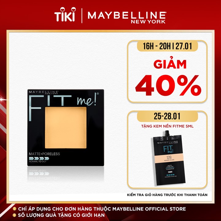 Phấn Phủ Mịn Nhẹ Kiềm Dầu Fit Me Matte Poreless Powder Maybelline New York 8.5g